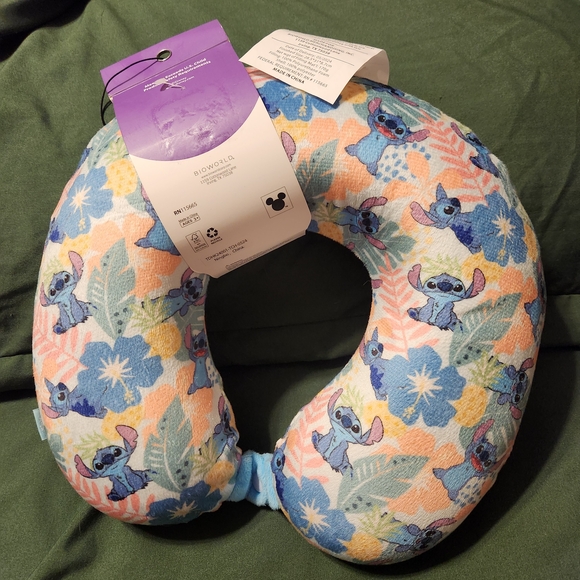 Bioworld Disney Stitch Kids Neck Travel Pillow - Blue and Pink NWT - Picture 2 of 6